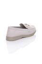 Light Grey AJVANI Light Grey Flat Slip On Smart Loafers, Image 4 of 4