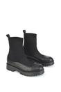 Black 'Kerry' Sock Ankle Boots Flat Biker Booties, Image 4 of 5