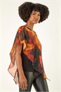 Rust Fire Metallic Asymmetric Overlay Top, Image 1 of 5