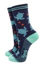 Navy Sea Turtles Starfish Bamboo Socks, Image 1 of 4