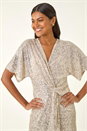 Silver Sequin Twist Front Stretch Dress, Image 5 of 7