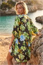 Green Floral Longline Button Up Blouse, Image 3 of 4