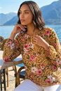 Brown Animal Floral Print Tunic Top, Image 1 of 4
