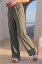 KHAKI Petite Wide Leg Textured Trouser, Image 2 of 4