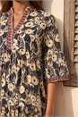 Brown Floral Print Border Maxi Dress, Image 4 of 4