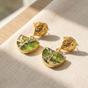 Gold Hammered Peridot August Birthstone Earrings, Image 1 of 4