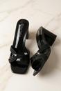 Black Diamante Block Heel Mule Sandals - Tara, Image 2 of 3