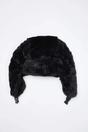 Black Faux Fur Buckle Detail Trapper Hat, Image 3 of 3