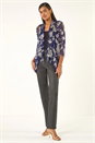 Gold Floral Plisse Jersey Cardigan, Image 2 of 5