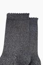 Charcoal Plain Combed Cotton Glitter Socks, Image 2 of 4