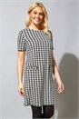 Black Houndstooth Check Shift Dress, Image 1 of 5