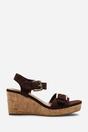 Dark Brown Where's That From Dark Brown Olivine Double Strap Platform Wedge, Image 1 of 6