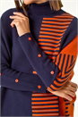 Midnight Blue Stripe Colour Block Jumper, Image 5 of 5