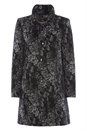Grey Floral Jacquard Coat, Image 1 of 7
