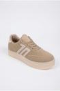 Beige Genevieve Suede Effect Two Tone Trainers, Image 1 of 5