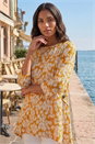 Yellow Floral Print Pocket Tunic Top, Image 1 of 4
