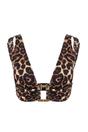 Multi Leopard Print Hardware Detail Triangle Bikini Top with Wide Straps, Image 2 of 4