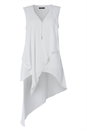 Ivory  Sleeveless Asymmetric Necklace Trim Top , Image 5 of 8