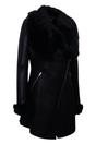 Black Womens Merino Shearling Coat -Fortaleza, Image 3 of 4