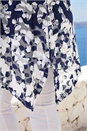 Navy  Curve Floral Lace Tunic Top, Image 4 of 4