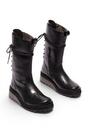 Black Womens Leather Calf Long Boots-HEIG229, Image 2 of 5