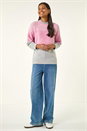 Light Pink Colour Block Knit Jumper, Image 1 of 5