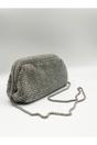 Silver Crystal Pouch Clutch Bag, Image 2 of 5