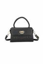 Black Heart Quilted Top-Handle Crossbody Mini Handbag, Image 2 of 2