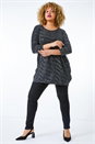 Silver Curve Shimmer Oversized Top, Image 2 of 5