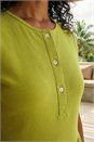 Lime Buttoned Pocket Stretch Midi Dress , Image 4 of 4