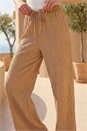 Biscuit Dusk Crinkle Wide Leg Stretch Trouser , Image 3 of 4
