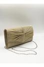 Gold Ruched Clutch Bag, Image 3 of 5