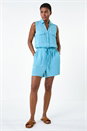 Light Blue  Button Through Utility Playsuit, Image 2 of 5