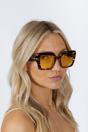 Yellow Bold Square Sunglasses in Leopard Yellow, Image 1 of 6