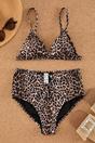 Multi WOVCOR Multi Leopard Print Triangle Bikini Top, Image 3 of 5