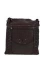 Black Real Leather Vintage Medium Shoulder Bag, Image 1 of 4