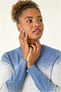Light Blue  Ombre Soft Knit Jumper, Image 1 of 5