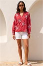 Red Floral Embroidered Blouse, Image 4 of 4