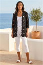 Black Crochet Lace Longline Jacket, Image 2 of 4