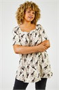 Natural Curve Animal Print Square Neck Tunic Top, Image 1 of 5