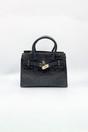 Black Crocodile-Print Handbag, Image 4 of 5