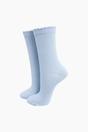 Light Blue Plain Combed Cotton Glitter Socks, Image 1 of 4
