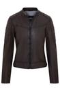 Dark Brown Quilted Leather Biker Jacket-Horten, Image 1 of 6