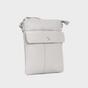 Light Grey 'AMBA' Soft Nappa Full Grain Real Leather Crossbody Bag, Image 3 of 5