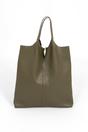 Khaki Italian Leather Shoulder Bag, Image 3 of 4