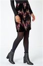 Bronze Embellished Sequin Velvet Stretch Skirt, Image 6 of 6