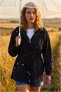 Black Shower Resistant Rain Jacket, Image 2 of 4
