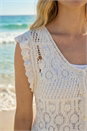 White Crochet Buttoned Waistcoat, Image 4 of 4