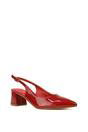 Red XY LONDON Red 'Devon' Court Shoe Block Heels With Slingback, Image 2 of 6
