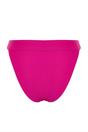 Fuchsia WOVCOR Fuchsia Textured Regular Waist Bikini Bottom with Minimal High Leg Fit, Image 3 of 4